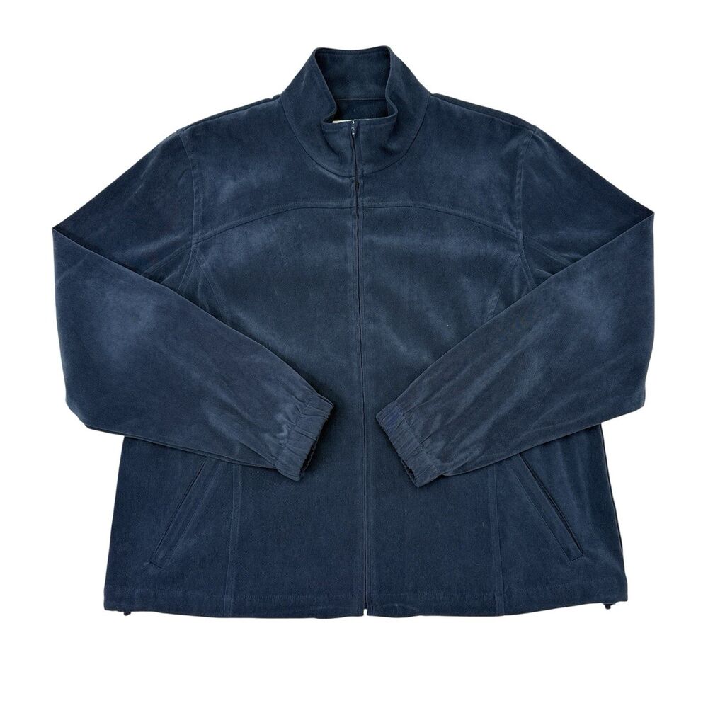 Orvis Jacket Womens Size 16 Petite Navy Blue Casual Hiking Stretch Pockets